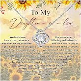 Xukaenus Daughter In Law Necklace From Mother In Law, Christmas Wedding Birthday Gift For Bonus Daughter, Gifts For Her With Message Card And Box