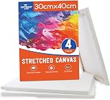 ISLAND 4 Pack 30x40cm Stretched Canvas 100% Cotton A3 Prime