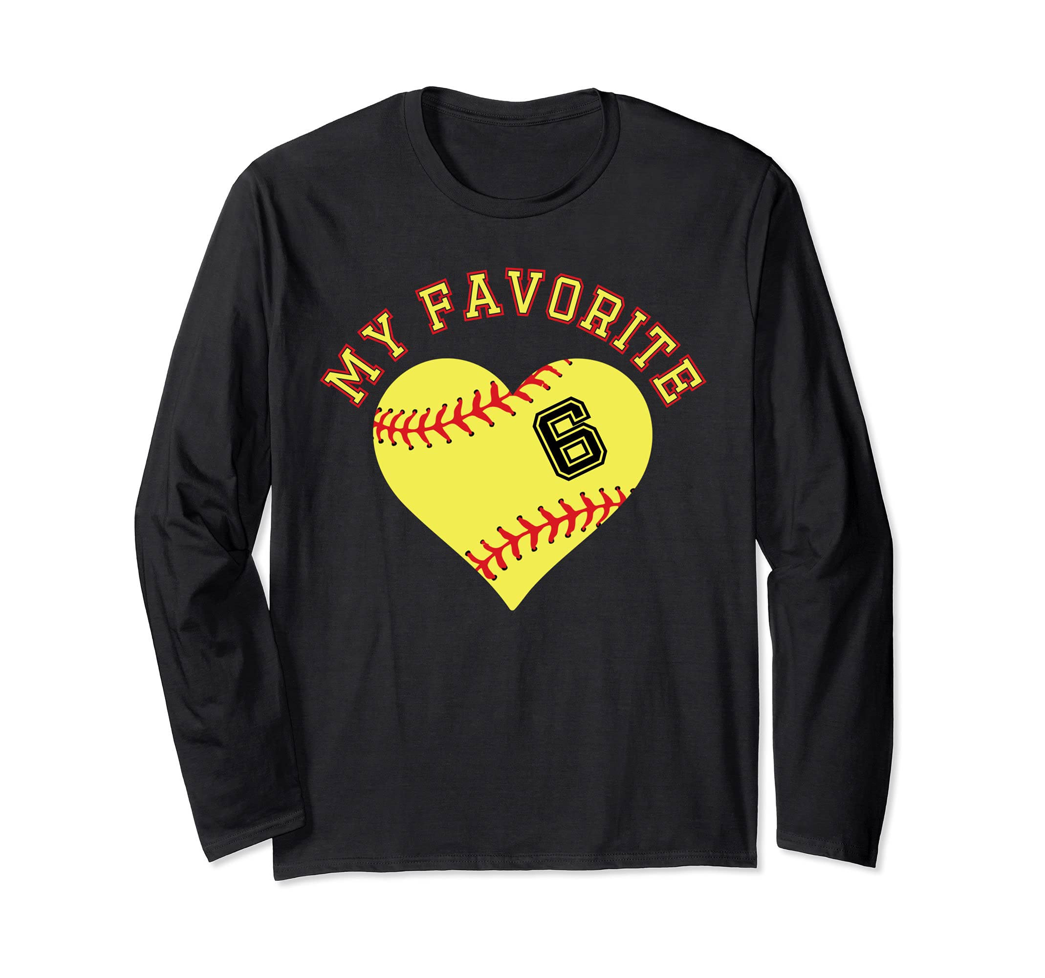 Softball Player 6 Jersey Outfit No #5 Sports Fan Long Sleeve T-Shirt