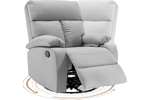 hzlagm Swivel Rocker Recliner, Rocking Chair Nursery, Small Rocker Recliners for Small Spaces, Living Room, Bedroom, Nursery, RV, Light Grey