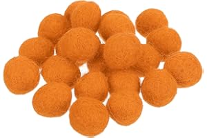 Generic Wool Felt Balls Beads Wool Felting Pom 1.5cm 15mm Orange Red for Home Crafts Handcrafts Project DIY Pack of 20