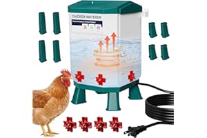 Nexum Heated Chicken Waterer - 2 Gallon Winter-Proof Poultry Drinker with Nipples and Stand, Auto Thermostat for Chickens, Ducks & Quail - Freeze-Resistant, Easy Fill (Blue, 2 Gallon)
