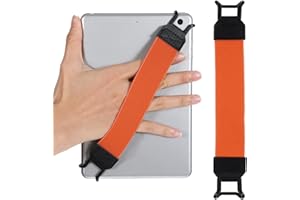 Ptwola Hand Strap Holder Universal Tablet Secure Grip Holder High Elasticity Finger Handle Bands Accessories Versatile Lightweight Bundle Strap Stretchable to 8.27-14.96 inches for Readers (Orange)