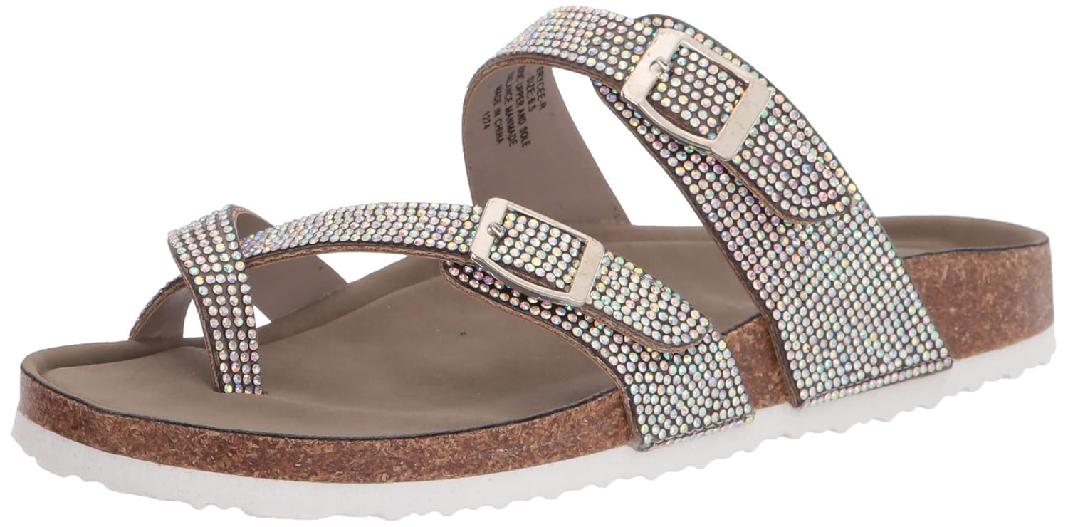 Buy Madden Girl Women's BRYCEEER Slide Sandal, Iridescent, 8.5 M US at