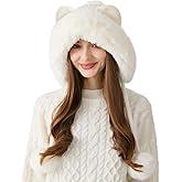 HUAMULAN Women Winter Sherpa Beanie Hats Knit Ear Flaps Peruvian Cover Ears Fleece Lined Ski Snow Hat Travel