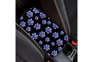 CREATCABIN Dog Paws Car Armrest Pad Auto Center Console Cover Waterproof Auto Armrest Cover Soft Center Console Pad Comfortable Car Accessories Interior for SUV Sedan Truck 12.6×7.5in