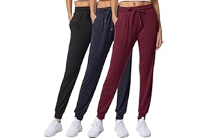 Real Essentials 3 Pack: Women's Ultra-Soft Lounge Joggers Sweatpants Athletic Yoga Pants with Pockets (Available in Plus)