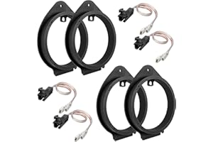 RED WOLF 4PCS 6.5 Inch Speaker Adapter Spacer Ring w/Speaker Wiring Harness Plug Replacement for GMC Sierra/Chevy Silverado/Buick 1995-2012, Cadillac 1988-1999 Aftermarket Door Speaker Bracket Kit
