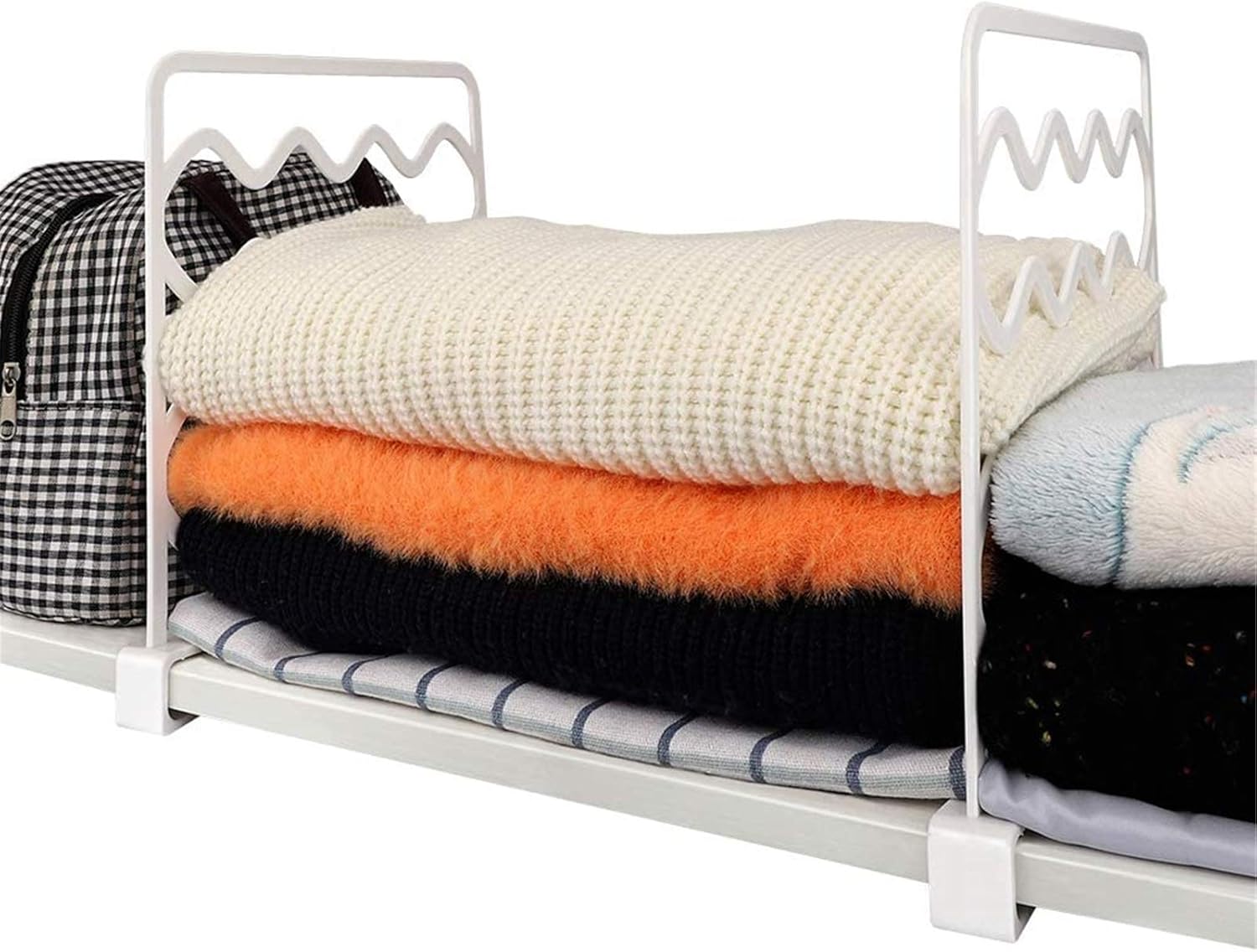 Mebbay 12 Pack Plastic Shelf Dividers, Closet Shelf Organizer Divider