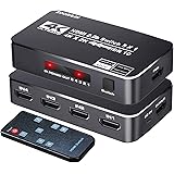4K HDR HDMI Switch, Koopman 5 Ports 4K 60Hz HDMI 2.0 Switcher Selector with IR Remote, Supports Ultra HD Dolby Vision…