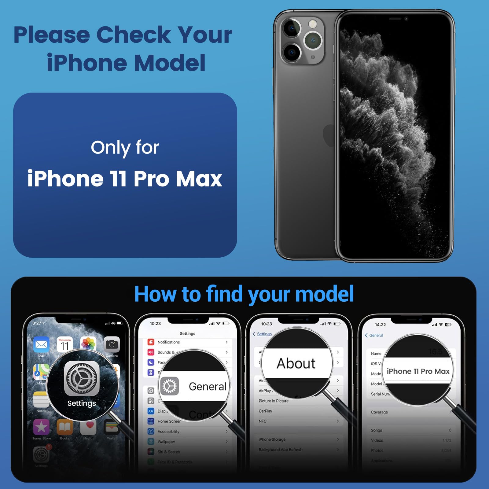 Temdan for iPhone 11 Pro Max Case Clear, Compatible with Magsafe, Anti-Yellowing, Military-Grade Protection, Shockproof Slim Magnetic Phone Case Cover, Transparent