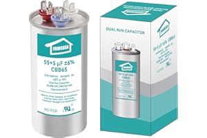 FRIOCASA 55/5 uF 55+5 MFD ±6% Ac Capacitor 370V/440V 50/60Hz CBB65B Air Conditioner Capacitors for AC Unit Fan Motor Start or Pool Pump or Air Condenser Straight Cool