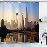 Ambesonne Landscape Shower Curtain, Shanghai