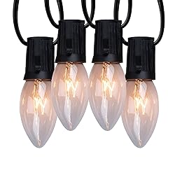 C9 Clear Christmas String Light Set, 50 Feet