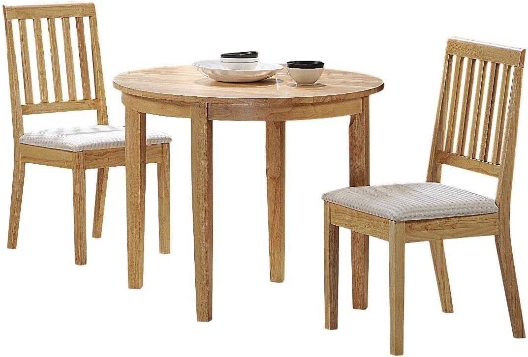 Solid Rubberwood Dining Set Includes A HalfMoon Extending Table and