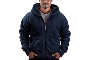 Butygity Sherpa Lined Hoodies for Men Heavyweight Full Zip Up Sweatshirt Thick Fleece Jackets Winter Warm Coats