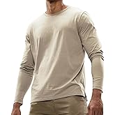 MIER Men's Long Sleeve Shirts Soft Stretch Combed Cotton Tees Crew Neck Classic Fashion Casual T-Shirt