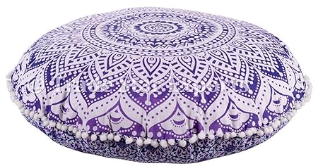 Large Ombre Mandala Cushion Cover Decorative Round Floor Pillows