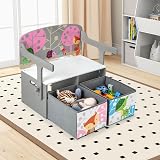 Maxmass 3-in-1 Kids Table & Chair Set with Storage Bins - Grey view 7