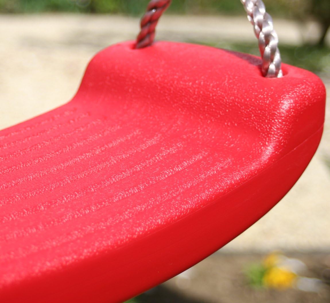 Garden Games Children’s Swing Seat with Safety Grip and Adjustable Weatherproof Ropes for Swing Sets (Red) - Image 5