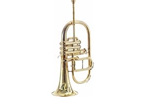 SOUND SAGA® Flugel Horn 4 Valve BB Pitch Premium Brass Quality With Hard Case & Mouthpiece (BRASS)