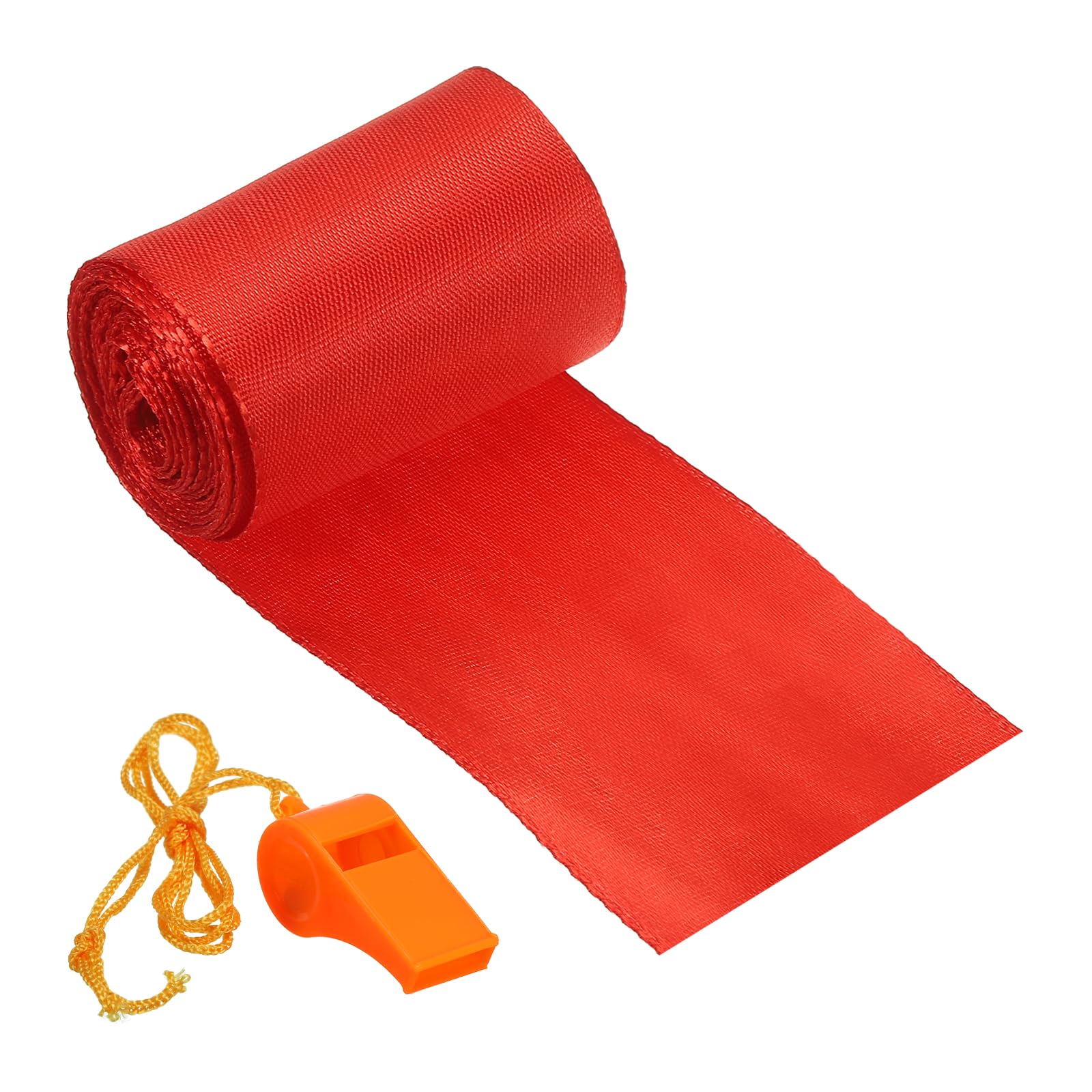 PATIKIL Finish Line Satin Ribbon 16.4ft x 2in, Polyester Fabric Tape with Whistle for Outdoor Athletics Sprint Running Race Sport