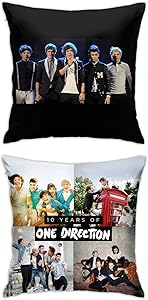 One Direction Throw Pillow Covers Set Cushion Case for Sofa Bedroom Car and Home Decor 18 X 18 Inch 2pcs