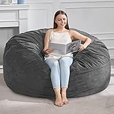 Hobestluk 4FT Bean Bag Chair Giant Bean Bag Chairs for Adults Large Bean Chairs with Removable Cover, Beanbag Chair with Filler, Adult Bean Bag Chairs for Living Room, Bedroom