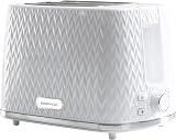 Daewoo Toaster 2 Slice Argyle Defrost Reheat Browning 7 Settings White