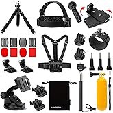 Luxebell Accessories Kit for AKASO EK5000 EK7000 4K WiFi Action Camera GoPro Hero 12 11 10 9 8 7 6 5/Session 5/Hero 4/3+/3/2/