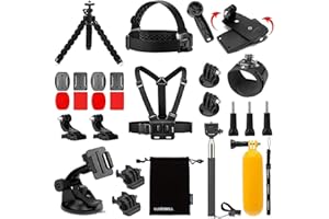 Luxebell 9-in-1 Accessories Kit for Sony Action Cam HDR-AS15/AS20/AS30V/AS100V/Sony Action Cam HDR-AZ1 Mini Sony FDR-X1000V/W