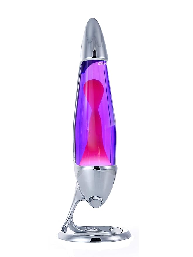 Mathmos Neo Lavalampe für Kinder und Erwachsene in Chrom - Violett/Pink