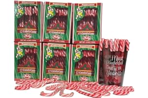 B BBO BRAND Holiday Candy Canes | (72 Individually Wrapped Peppermint Candy Canes (6 Boxes))