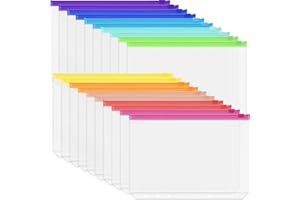 Antner 20PCS A5 Binder Pockets 6-Hole Cash Stuffing Envelopes for Money Saving, 10 Assorted Color Zipper Pouch Folders Budget Planner Inserts Loose Leaf Money Organizer Bags for A5 6-Ring Binder