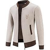 Mylldey Mens Casual Full Zip Cardigan Sweaters Cable Knit Jacket Sweater Men, US Size