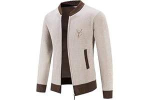 Mylldey Mens Casual Full Zip Cardigan Sweaters Cable Knit Jacket Sweater Men, US Size