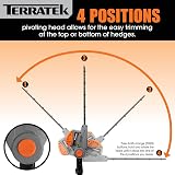 Terratek Corded Extendable Pole Hedge Trimmer 550W 2.5m Telescopic view 5