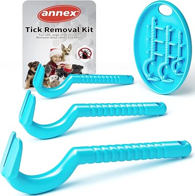 annex Tick Remover Tool Set of 3 with Case for Dogs Cats Humans
