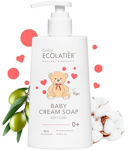 ECOLATIÈR BABY CREAM SOAP – 98% NATURAL, VEGAN,...