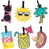 LOKIPA 6 Pack Unique Luggage Tags, Fun Luggage Tags for Women Men Summer Beach Luggages Tag for Travel, Suitcase, Baggage and Backpack
