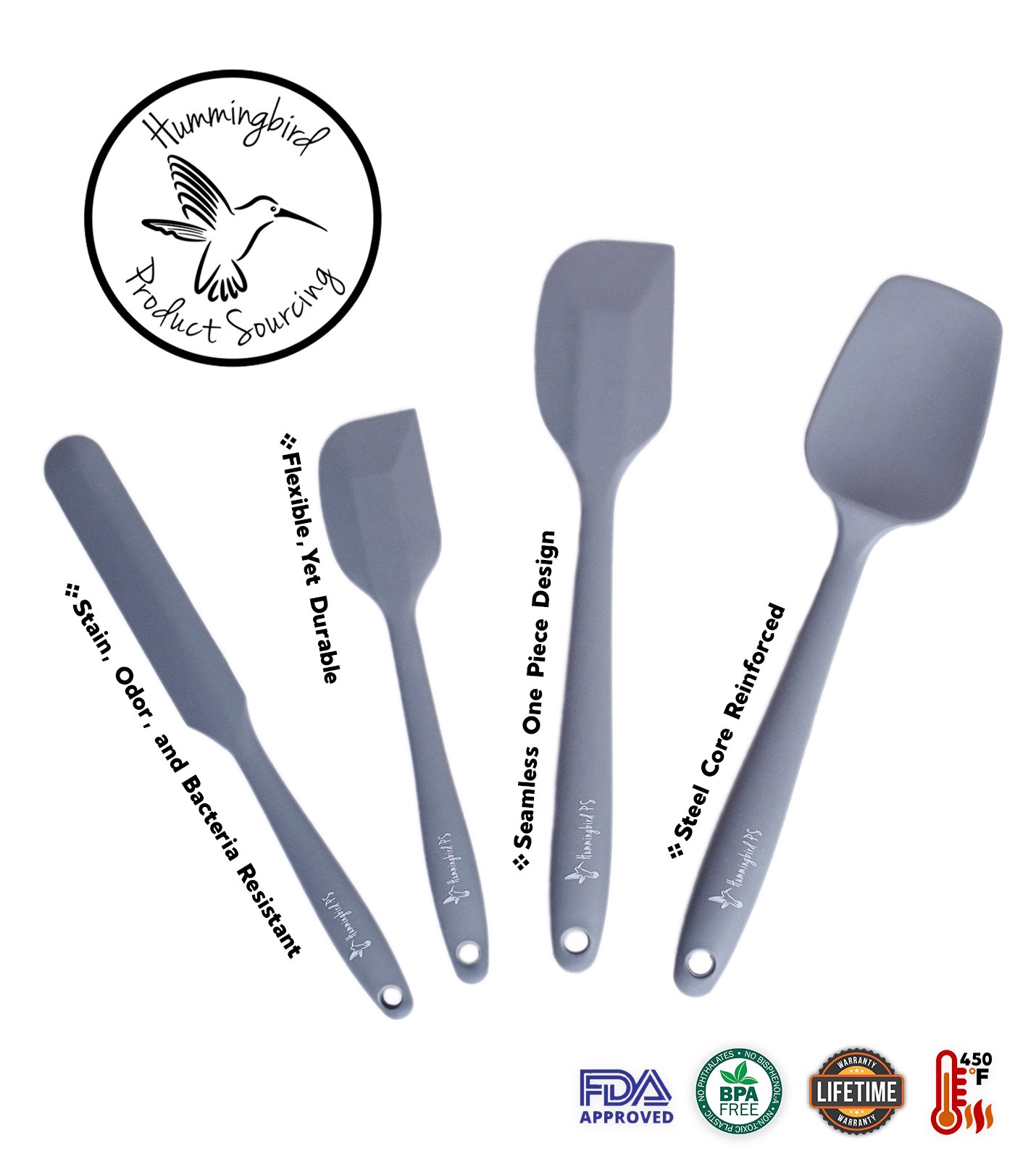 Hummingbird PS Silicone Spatula Set, Spatulas Baking Spoon, Heat Resistant 652827575126 eBay