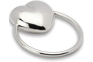 Cunill Heart Ring Baby Rattle, 2-Inch, Sterling Silver