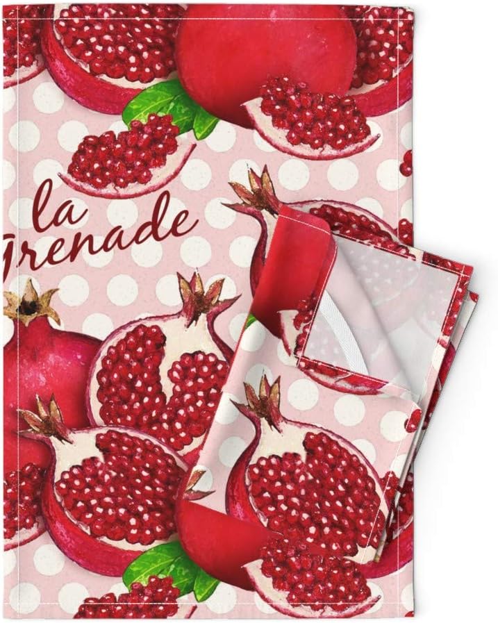 Amazon Com Pomegranate Tea Towels Pomegranates La Grenade Vintage Kitchen Decor Fruit Cassiopee Food Nature Juicy Red Exotic By Leventetladiscorde Set Of 2 Linen Cotton Tea Towels Home Kitchen