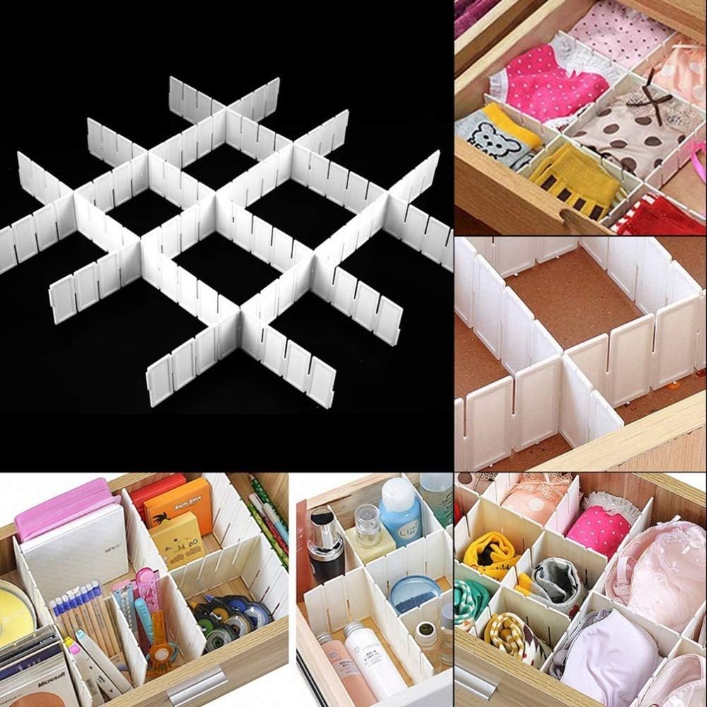 DreamColor 6 PCS DIY Grid Drawer Divider Storage Organizer Partitions Free Combination Drawer Organizers