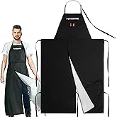 Potterhyme Reusable Full Coverage Waterproof Pottery Apron Split Leg - 100% Lined Polyester Apron For Men & Women - For Ceramic Wheel Throwing, Woodturning, Painting, and Clay or Tattoo Artists
