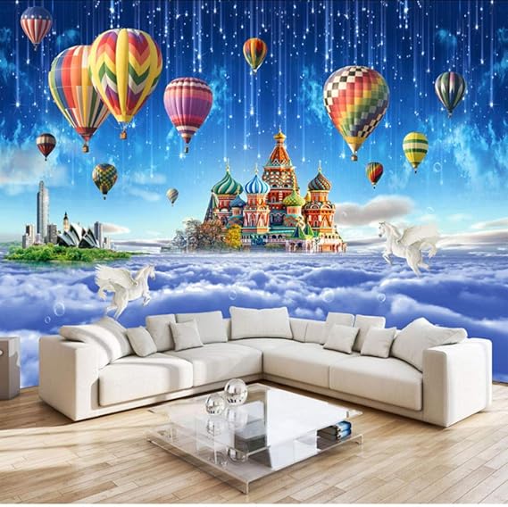 Wffmx Papel Pintado De Pared 3D Personalizado Estrella Cielo Castillo