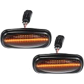 A ABSOPRO LED Side Marker Repeater Sequential Flowing Turn Signal Light XGB000030 for Land Rover Freelander 2002 Plastic Smoked Lens Amber Light (Set of 2)