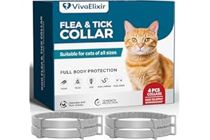 VIVAELIXIR Flea and Tick Collar for Dog – 8-Month Protection – Adjustable & Waterproof – Safe, Long-Lasting Repellent for Fleas, Ticks, Lice & Mosquitoes – Fits Small, Medium & Large Dog 4pack