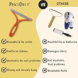 PawsOnly Pet Hair Remover Double Sided Plastic Brush Orange Green view 5