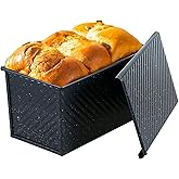 SS&CC Pullman Loaf Pan with Lid, 1LB Carbon Steel Nonstick Bread Baking Pan - Heavy Duty Loaf Pans for Homemade, Sourdough & Sandwich Bread, Bread Loaf Pan with Cover